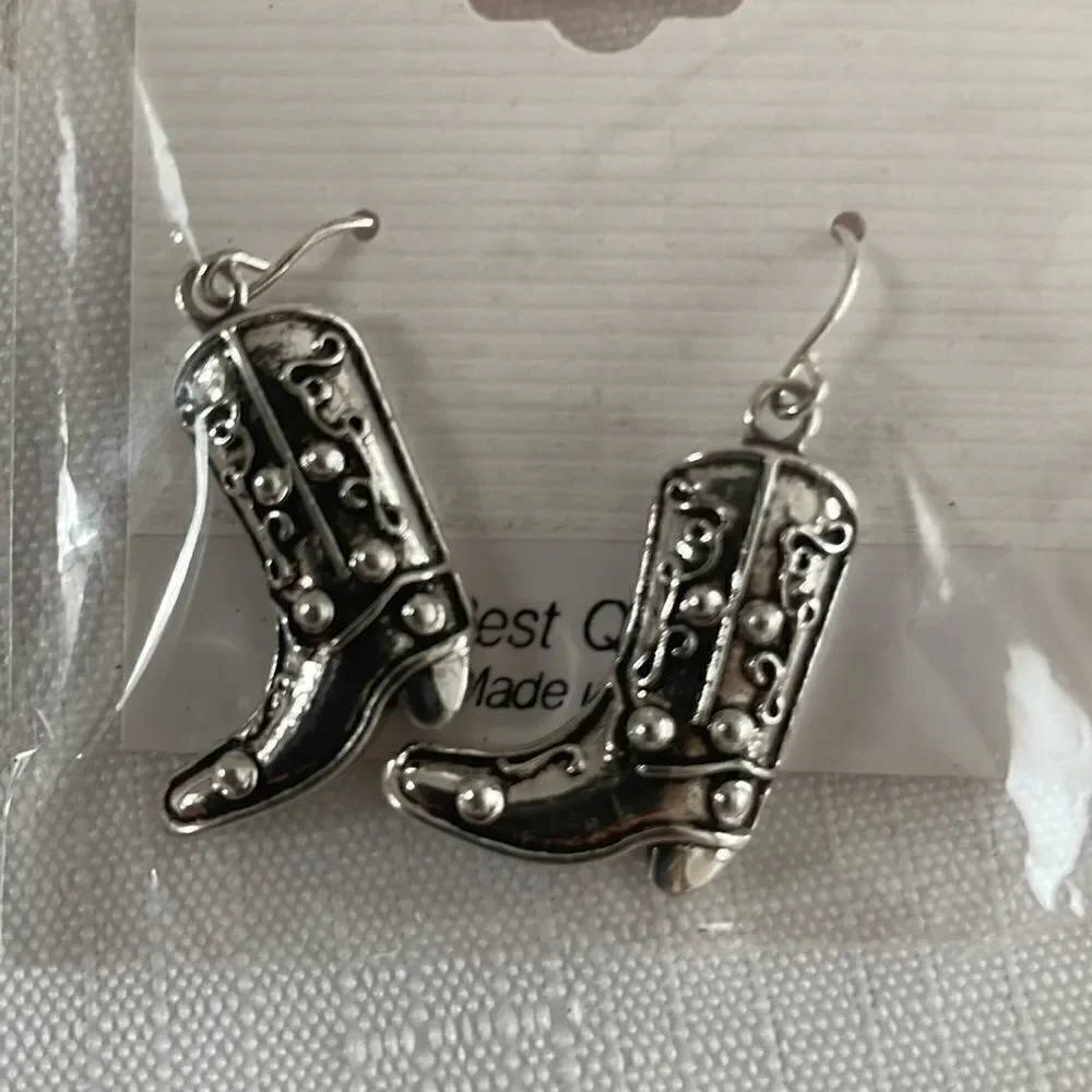 SILVER EARRINGS BUNDLE.  COWGIRL AND “FAITH HOPE LOVE” EARRINGS.